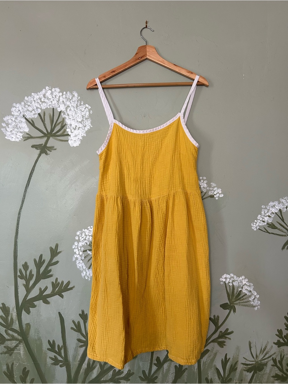 Handmade Sunflower Cotton Gauze Spaghetti-Strap Sundress